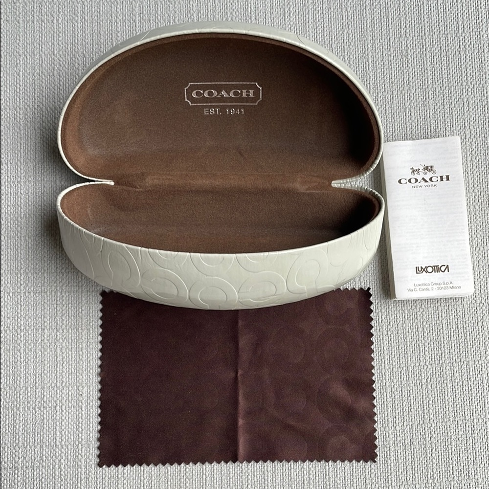 Coach Cream Embossed sunglasses eyeglasses Case